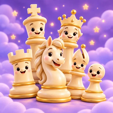 The app’s colorful chess pieces